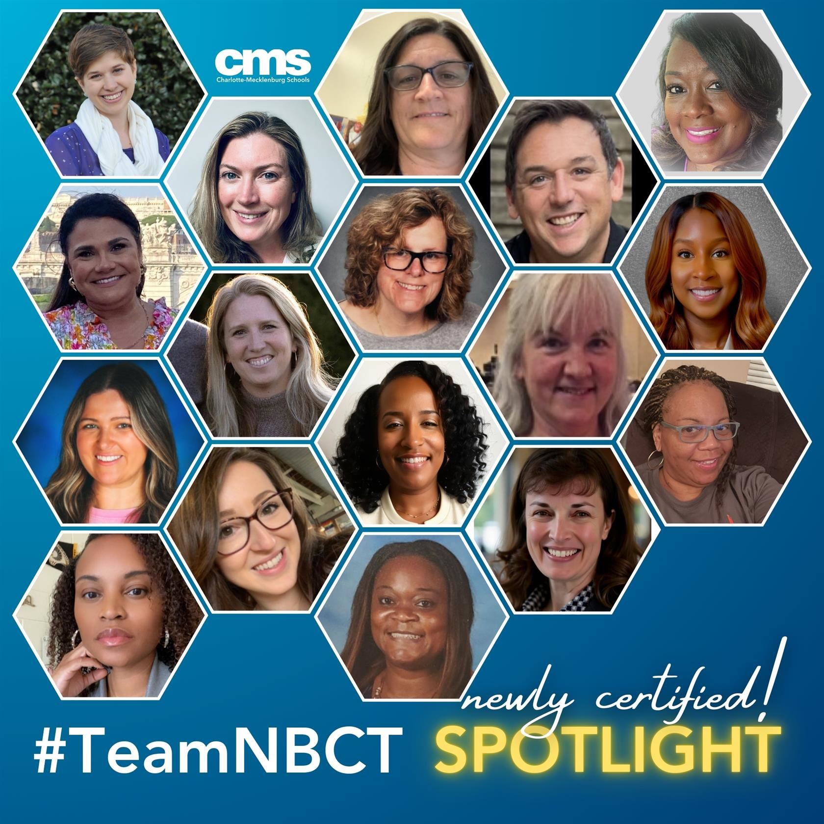 Collage of CMS educators who earned their National Board Certification